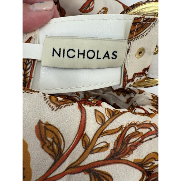 NWOT Gorgeous Nicholas Selima Belted Dress in Ivory Paisley Size 2 Retail- $550 - Picture 14 of 16